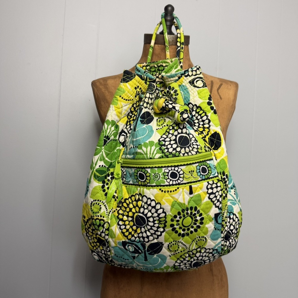 Vera Bradley LIMES UP Backsack BACKPACK Bookbag BABY Diaper BEACH Tote PURSE NWT